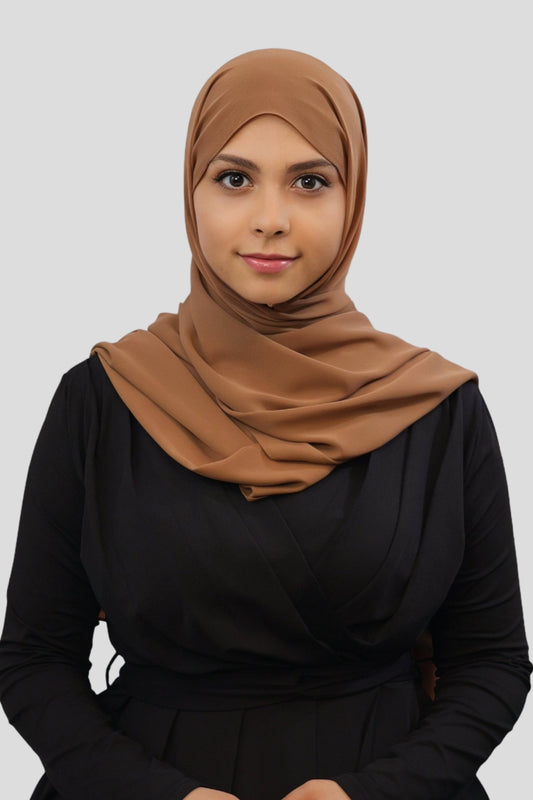 Cafe Premium Luxury Medina Silk Hijab - Clay - MODESTY MUSLIMAH